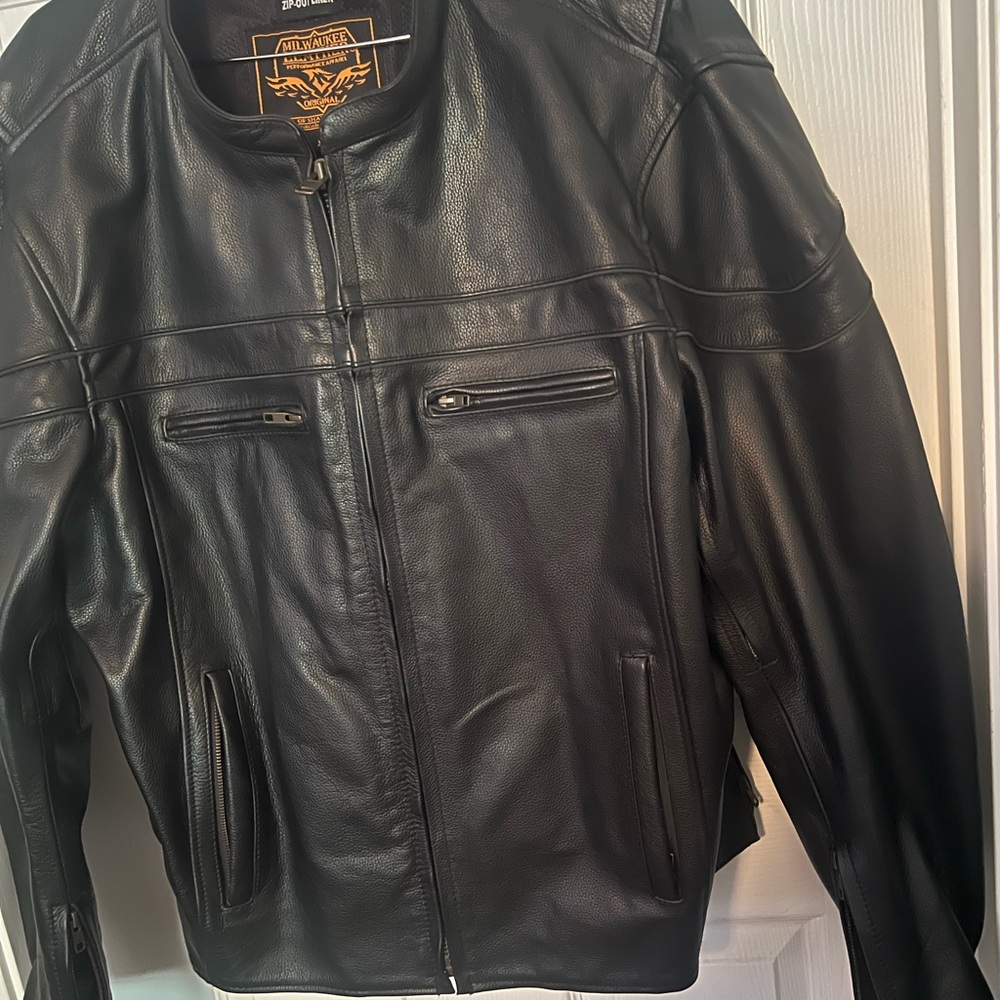 Men's Black Leather Riding Jacket